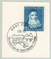 Schweiz / Helvetia 1965, Sonderstempel Rütli, Bundesfeier - Autres & Non Classés