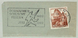 Schweiz / Helvetia 1949, Flaggenstempel Dornacher Schlachtfeiern Olten, Hellebarde, Stichwaffe, Bataille / Battle - Autres & Non Classés