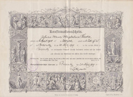 Dresden Briesnitz Konfirmationsschein 30. März 1919, Allegorische Abb. Geburt Taufe, Kreuzigung, Auferstehung - Cristianesimo