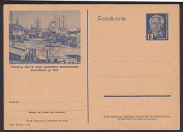 Hamburg Bildpostkarte 12 Pfg. W. Pieck GA P47 /02, Tor Eines Einheitlichen Dem. Deutschlands Zur Welt Ungebraucht - Privé Postkaarten - Ongebruikt