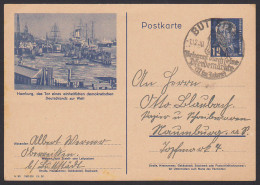 Hamburg Bildpostkarte 12 Pfg. W. Pieck GA P47 /02, Tor Eines Einheitlichen Dem. Deutschlands Zur Welt, Buttstädt - Cartes Postales - Oblitérées