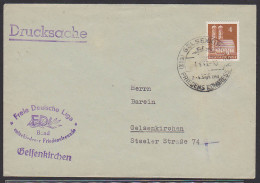 Gelsenkirche SoSt. 1.9.49 "Friedens Kongress", Abs. Freie Deutsche Liga Bund Entschiedener Friedensfreunde - Máquinas Franqueo (EMA)