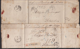 Paketbegleitbriefe, Auf Der Höhe, 20.2.1868 Bzw. 18.10.69, Zwei Verschiedene K2, Mit Inhalt, 1 Pkt-Auffkleber Fehlt - Briefe U. Dokumente