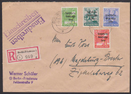 Berlin-Friedenu SBZ-Marken In Berlin (West) Verwendet, R-Bf 2.9.48 Nach Magdeburg, Rs. Eing.-St. - Covers & Documents