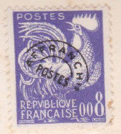 TIMBRE POSTE POUR IMPRIME DIT PREOBLITERE - CARTE POSTALE PUBLICITAIRE - COQ GAULOIS N°119 - VIOLET 8 CENTS - Autres & Non Classés