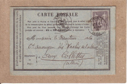 ARDECHE , ALLIER - CARTE PRIVEE DE MONTGOLFIER FRERES ANNONAY POUR LES KAOLINS DE L'ALLIER ECHASSIERES - 1878 - Precursor Cards