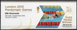 GREAT BRITAIN 2012 Paralympic Games Gold Medal Winners: Ellie Simmonds - Unused Stamps