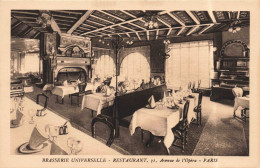 FRANCE - Paris - Brasserie Universelle - Restaurant - Avenue De L'Opéra - Carte Postale Ancienne - Champs-Elysées