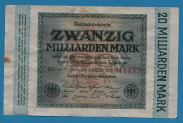 DEUTSCHES REICH 20 MILLIARDEN MARK 01.10.1923 # DV-14 011457 P# 118a - 20 Mrd. Mark