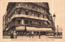 FRANCE - Paris - Brasserie Universelle - Restaurant - Avenue De L'Opéra -  Carte Postale Ancienne - Pubs, Hotels, Restaurants