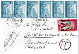 SUISSE / GRECE / BELLE ENVELOPPE DE GRECE A DESTINATION DE LA SUISSE AVEC CACHET DE TAXE A L'ARRIVEE DE 6cts  1963 - Portomarken