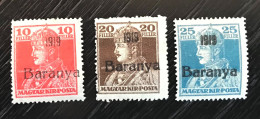 Lot De 3 Timbres Hongrie Baranya 1919 - Baranya