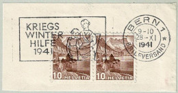 Schweiz / Helvetia 1941, Flaggenstempel Kriegs-Winterhilfe Bern - Guerre Mondiale (Seconde)