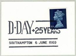 Grossbritannien / United Kingdom 1969, Sonderstempel D-Day Southampton - Guerre Mondiale (Seconde)