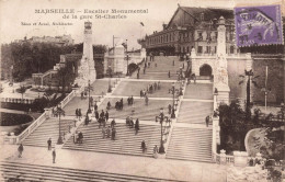 FRANCE - Marseille - Escalier Monumental De La Gare St Charles - Carte Postale Ancienne - Monuments