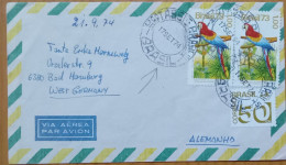 BRAZIL 1974, COVER USED TO GERMANY, 3 STAMP, 1973 BIRD PARROT, NUMERAL - Altri & Non Classificati