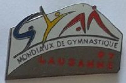 Pin's  SUISSE, Ville, Sport  Gymnastique, GYM  MONDIAUX  DE  GYMNASTIQUE  à  LAUSANNE  97 - Gymnastik