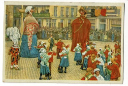 Chromo Chocolat Côte D'Or, Folklore Belge, N° 123 - Ostende, Les Géants Dansent Parmi Des Groupes De Pêcheurs - Côte D'Or