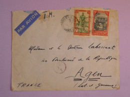 DB11 SOUDAN BELLE LETTRE FM  ENV. 1938  BAMAKO A AGEN FRANCE+AFF. INTERESSANT+++ - Briefe U. Dokumente