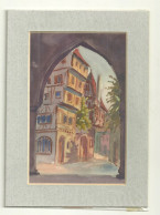 Deux Gouaches Maisons Alsaciennes De J. Mack Strasbourg Sous Passe Partout - Gouaches