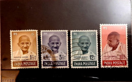 India 1948 Mahatma Gandhi Mourning 4v SET, VERY FINE USED  NICE COLOUR As Per Scan - Mahatma Gandhi