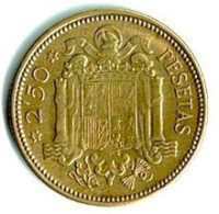 ESPAGNE / 2.1/2 PESETAS / FRANCO / 1953 - 1954 DANS LES ETOILES / ETAT SUP - Autres & Non Classés