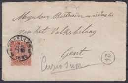 SALE !! 50 % OFF !! ⁕ Belgium 1895 ⁕ Old Cover Bruxelles - Gent (Gand Postmark) ⁕ - 1884-1891 Léopold II