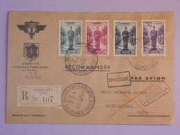 DB11 ALGERIE  BELLE  LETTRE COMITé LECLERC  RR 1951 CASABLANCA A  PARIS  FRANCE ++AFF. INTERESSANT+++ - Brieven En Documenten