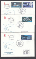 Bulgaria 1990 - Space, Mi-Nr. 3870/75 + Bl. 213A, 6 FDC (2 Scan) - FDC