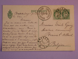 DB11 NORGE   BELLE  CARTE 1919 BEKELA   A BRAINE  BELGIUM  ++AFF. INTERESSANT+++ - Cartas & Documentos