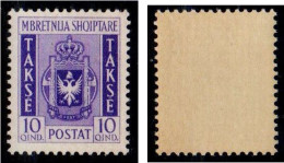 Occupazione Albania 1940 - Segnatasse 10 Q. - Gomma Integra MNH** - Albania