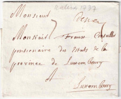 LAC De MALINES (griffe Manuscrite DeMal) Du 4 Mai 1737 Vers Le Conseiller Pensionnaire Des Etats De La Province De Luxem - 1714-1794 (Paesi Bassi Austriaci)