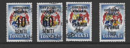 Tonga 1968 1 Pound Coat Of Arms Overprinted Official Airmail Set Of 4 FU - Tonga (...-1970)