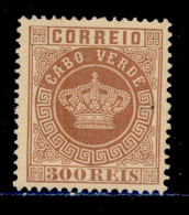 ! ! Cabo Verde - 1877 Crown 300 R (Perf. 12 3/4) - Af. 09 - No Gum - Cap Vert
