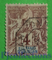 S237- SULTANAT D'ANJOUAN - COMOROS 1892 4c USATO - USED - Used Stamps