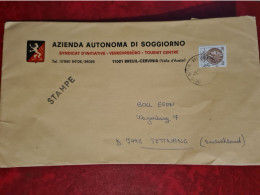 LETTRE 1980 ENTETE AZIENDA AUTONOMA DI SOGGIORNO BREUIL CERVINIA - 1971-80: Storia Postale