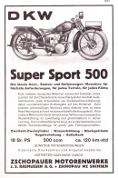 602259 | Motorrad, Werbung (20,5x14cm)  Aus Der Zeitschrift "Das Magazin" 6 / 1929, Rückseite Bedruckt, DKW  | Zschopau - Sonstige & Ohne Zuordnung