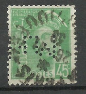 France  N° 414  Perforé  ML         Oblitéré    B/TB      Voir Scans       Soldé ! ! ! - Used Stamps