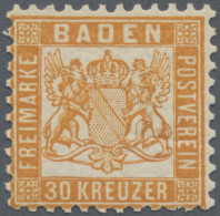 Baden - Marken Und Briefe: 1862, 30 Kr Lebhaftgelborange, Farbfrisches Kabinetts - Altri & Non Classificati