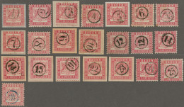 Baden - Uhrradstempel: 1862/1863, 3 Kr. Karmin (MiNr. 18), Partie Von 22 Werten - Otros & Sin Clasificación