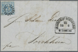 Bayern - Marken Und Briefe: 1852, 3 Kr Blau Von Platte 2, Allseits Mit Voll- Bis - Sonstige & Ohne Zuordnung