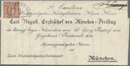 Bayern - Marken Und Briefe: 1850, 6 Kreuzer Braun, Type I, übergehend Entwertet - Sonstige & Ohne Zuordnung