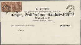 Bayern - Marken Und Briefe: 1850, 6 Kreuzer Braun, Type II, Platte 2, Zwei Exemp - Otros & Sin Clasificación