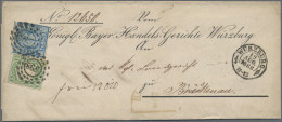Bayern - Marken Und Briefe: 1868 6 Kr. Blau (2. Quadratausgabe) Zusammen Mit 1 K - Autres & Non Classés