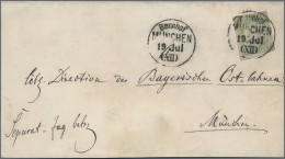 Bayern - Marken Und Briefe: 1867, Wappen 1 Kr. Grün Als Portogerechte Einzelfran - Andere & Zonder Classificatie