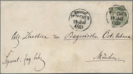 Bayern - Marken Und Briefe: 1867, Wappen 1 Kr. Grün Als Portogerechte Einzelfran - Other & Unclassified