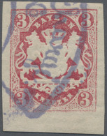 Bayern - Marken Und Briefe: 1867, Wappenausgabe Ungezähnt, 3 Kreuzer Rosa, Entwe - Autres & Non Classés