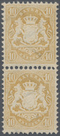 Bayern - Marken Und Briefe: 1873, TYPENPAAR 10 Kr. Dunkelgelb, Leuchtend Farbfri - Autres & Non Classés
