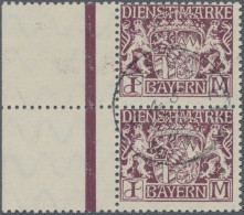 Bayern - Dienstmarken: 1916, 1 Mk Rotviolett, Senkrechtes Paar Mit Linkem Bogenr - Altri & Non Classificati