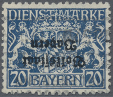 Bayern - Dienstmarken: 1919, 10 Pfg Ultramarin Mit Seltenem KOPFSTEHENDEM Aufdru - Altri & Non Classificati